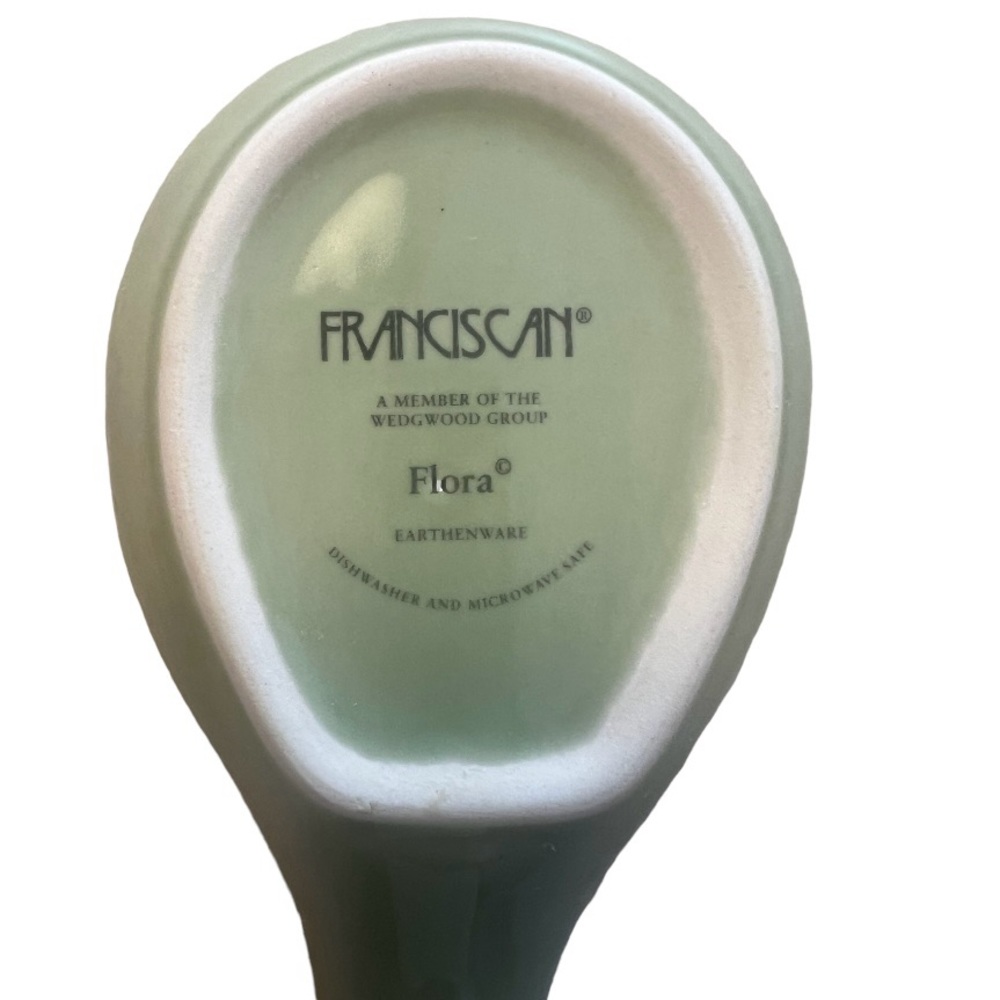 Franciscan Flora Spoon Rest Green and Pink Floral Desert Rose Earthenware - Picture 3 of 7